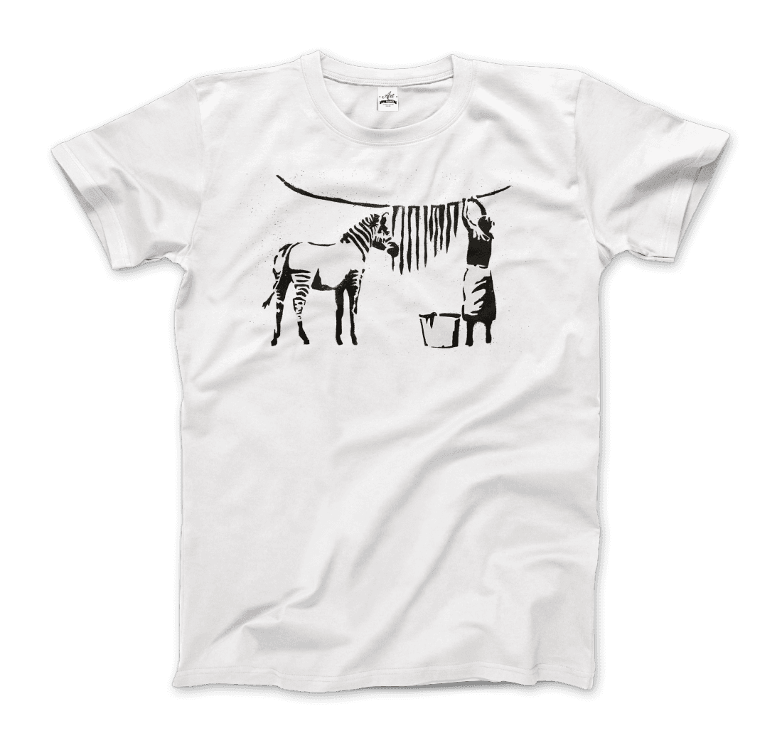 Banksy Zebra Stripes Artwork T-Shirt-5