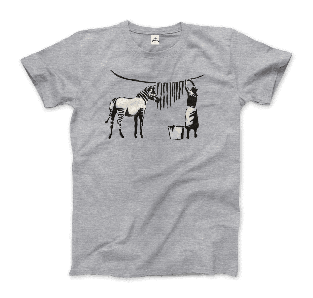 Banksy Zebra Stripes Artwork T-Shirt-0