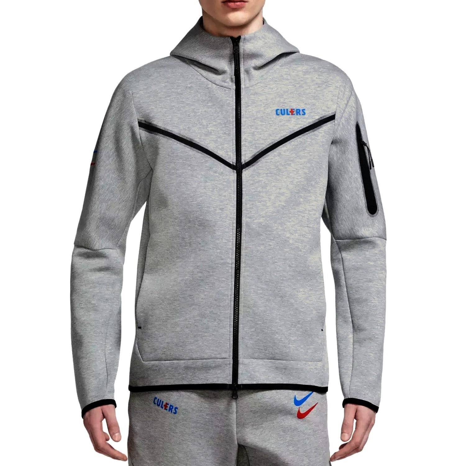 FC Barcelona grey "Culers" Tech Fleece presentation tracksuit 2022/23 - Nike-0