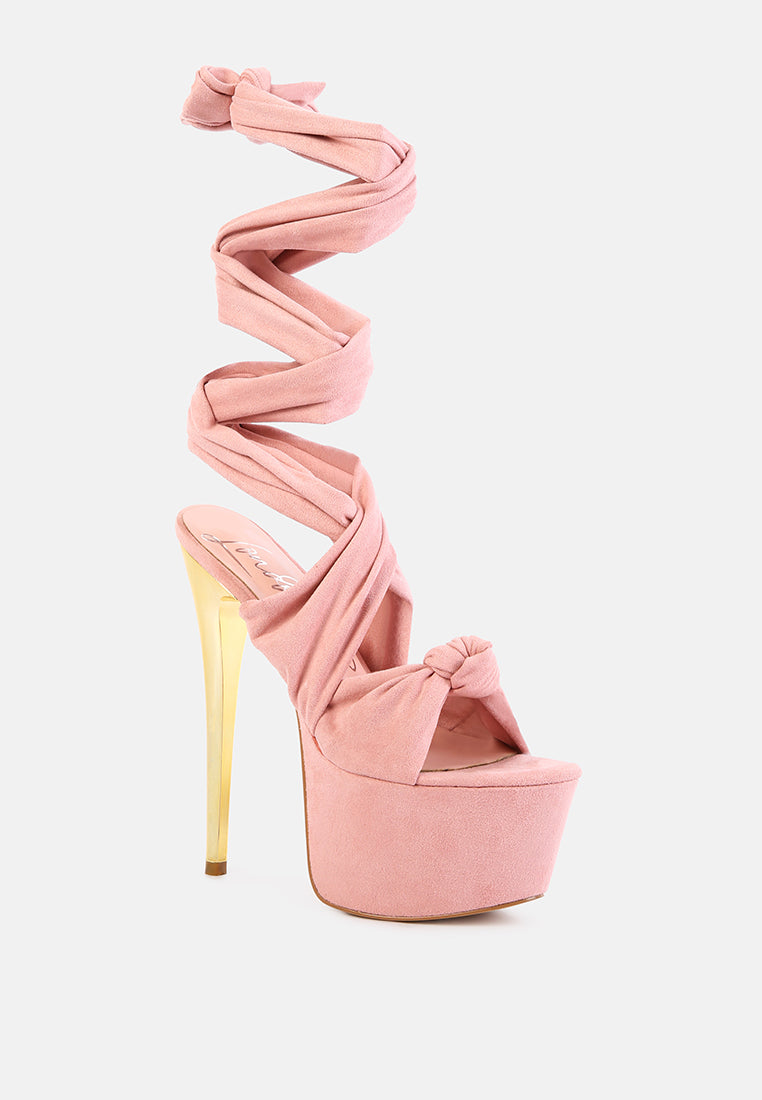 Bauble High Heeled Lace Up Sandals-4