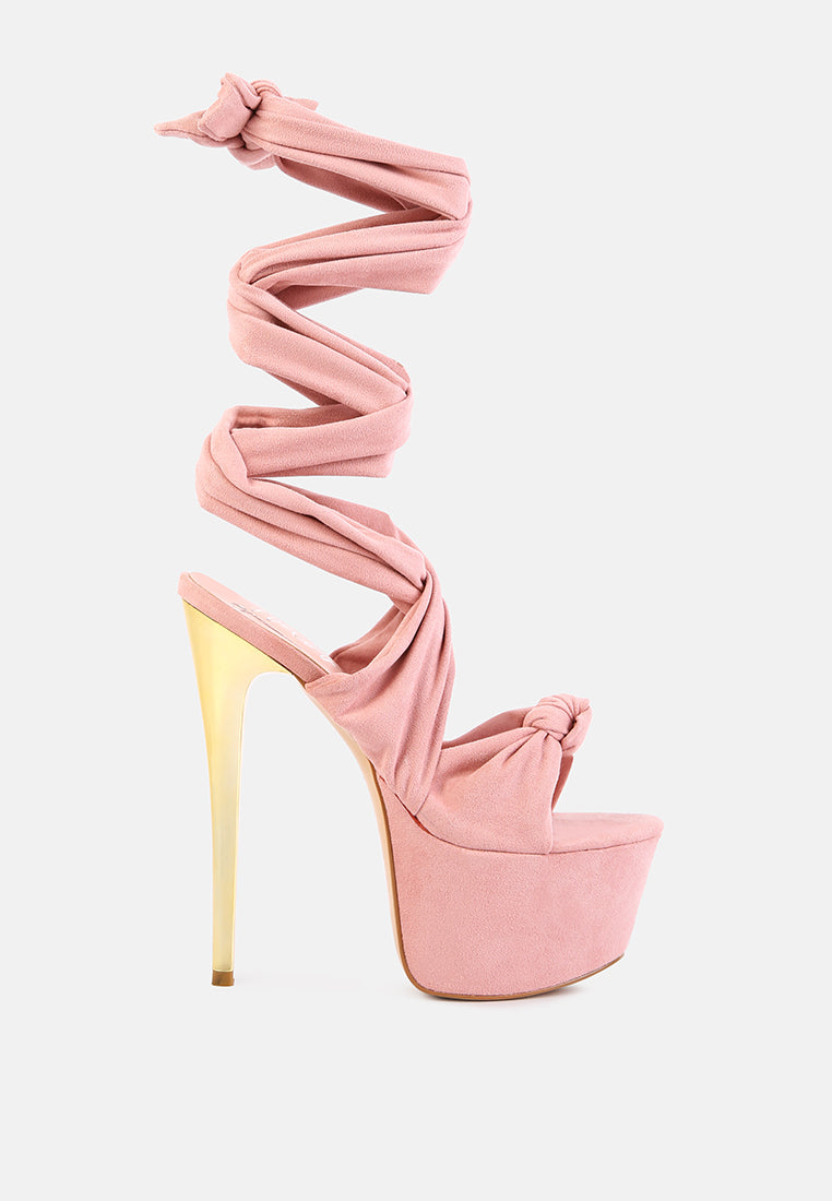 Bauble High Heeled Lace Up Sandals-0