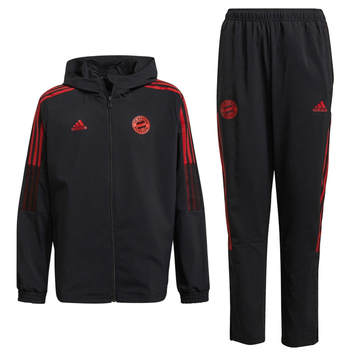 Kids - Bayern Munich black presentation tracksuit 2021/22 - Adidas-0