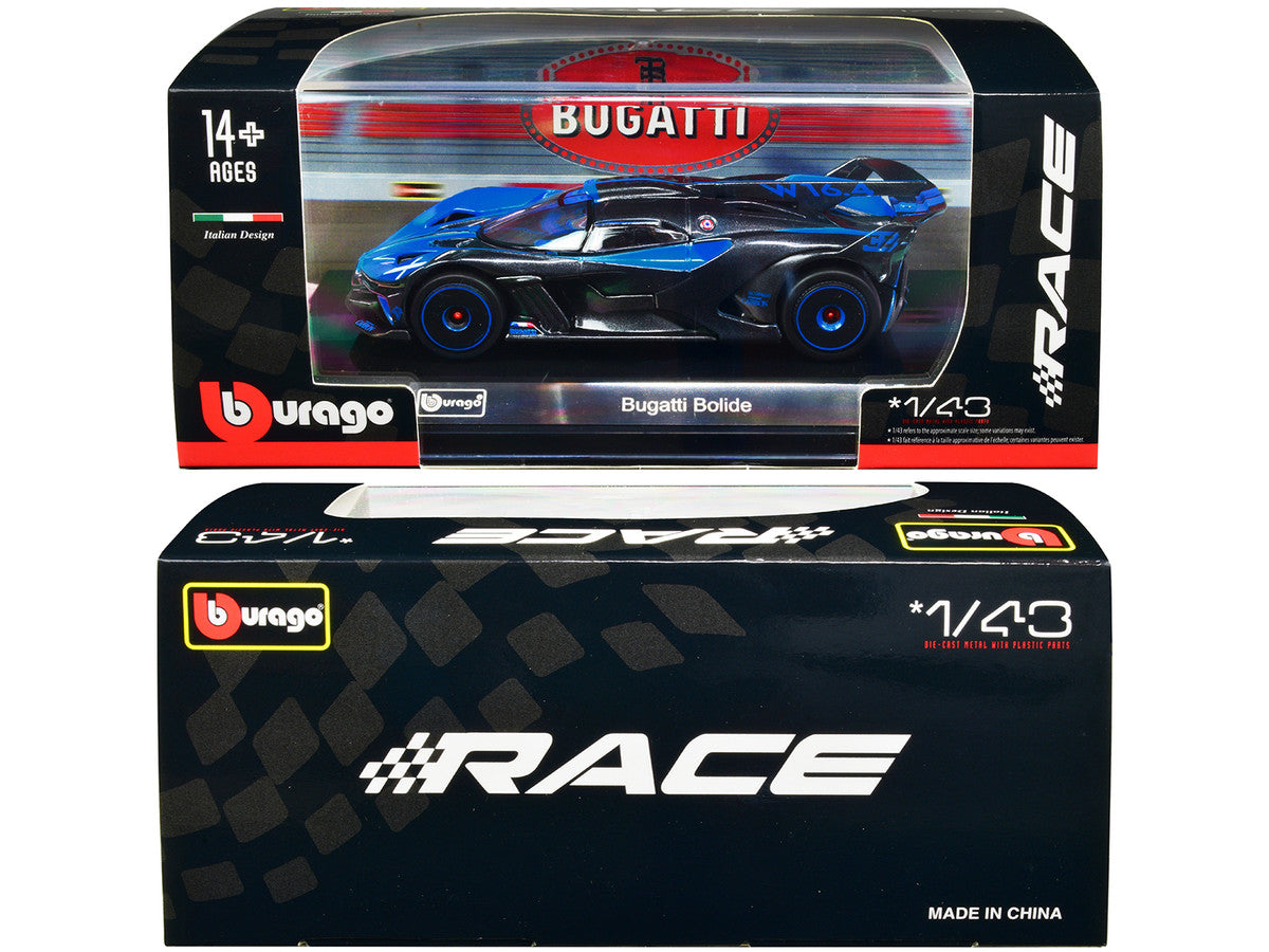 Bugatti Bolide Blue and Carbon Gray "Race" Series 1/43 Diecast Model Car by Bburago-2