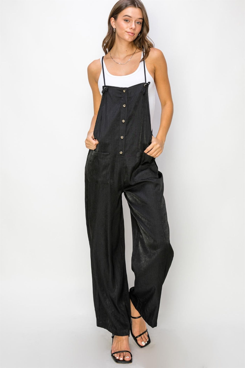 HYFVE Half Button Sleeveless Straight Jumpsuit-3