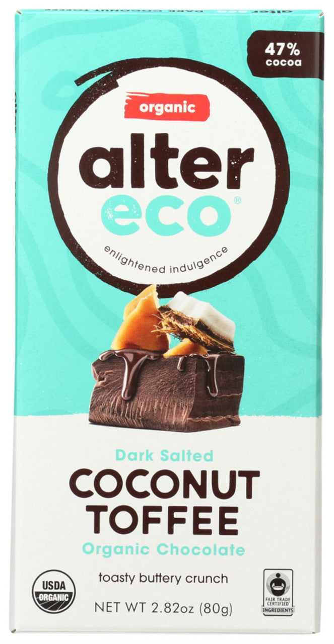 Alter Eco Dark Chocolate Coconut & Toffee (12x2.82 Oz)-0