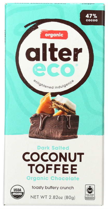 Alter Eco Dark Chocolate Coconut & Toffee (12x2.82 Oz)-0