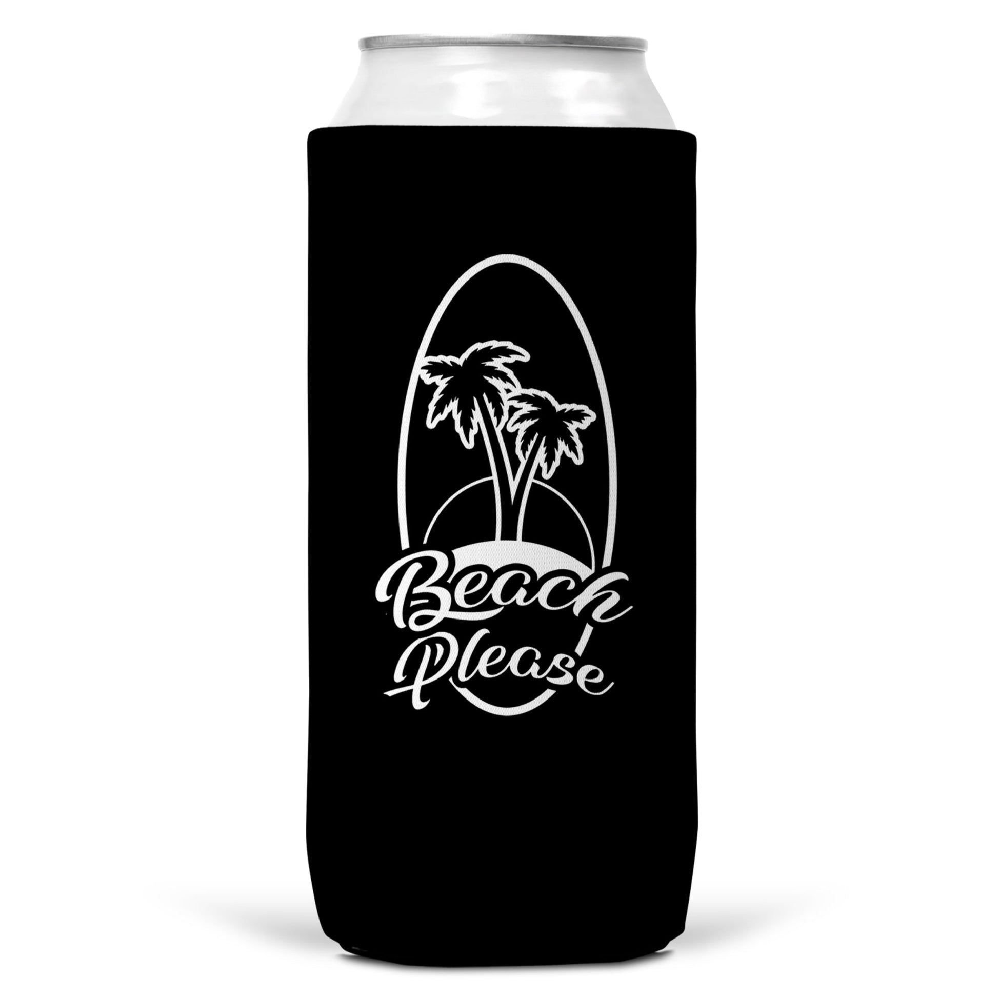 Beach Please SLIM CAN Coozie/Cooler for 12oz Slim Cans-0
