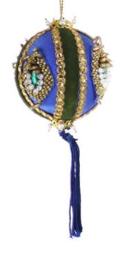 Beaded & Sequined Bauble - YELLOW-1