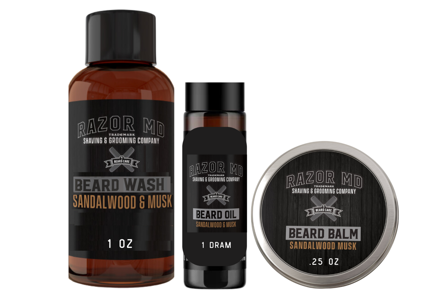 Beard Trio Sampler: Oil, Balm & Wash for Groomed Look