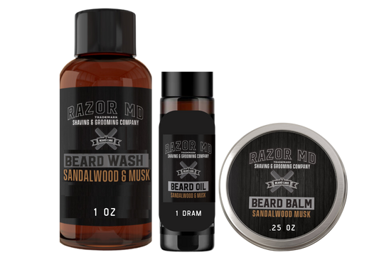 Beard Trio Sampler: Oil, Balm & Wash for Groomed Look