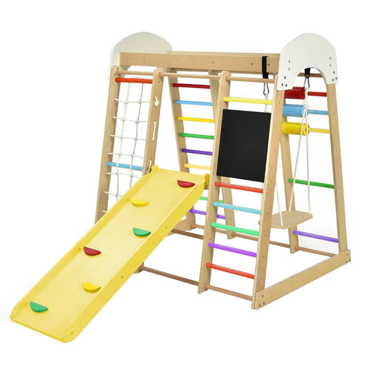 Fa mászóka csúszdával, krétatáblával-0