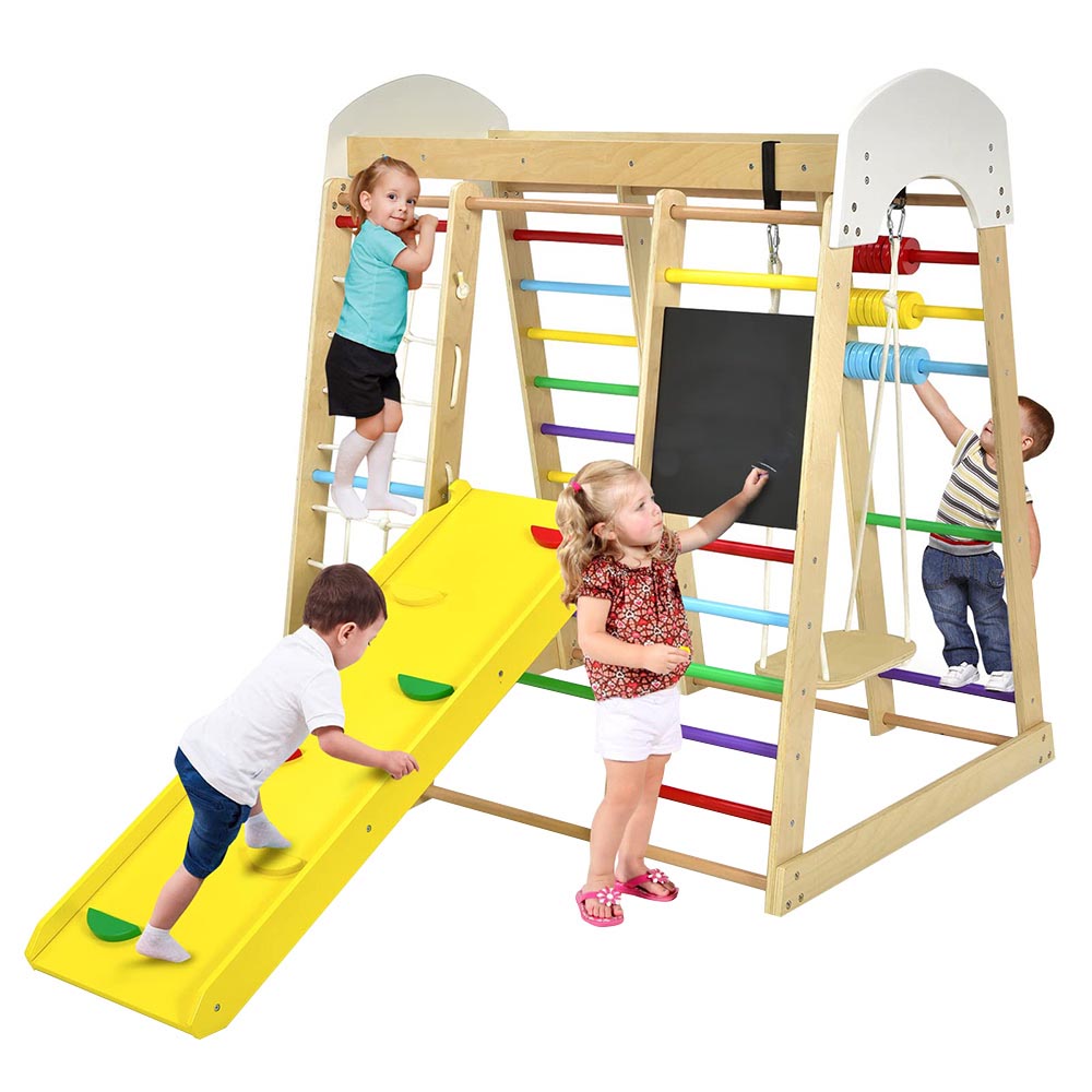 Fa mászóka csúszdával, krétatáblával-3