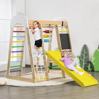 Fa mászóka csúszdával, krétatáblával-1