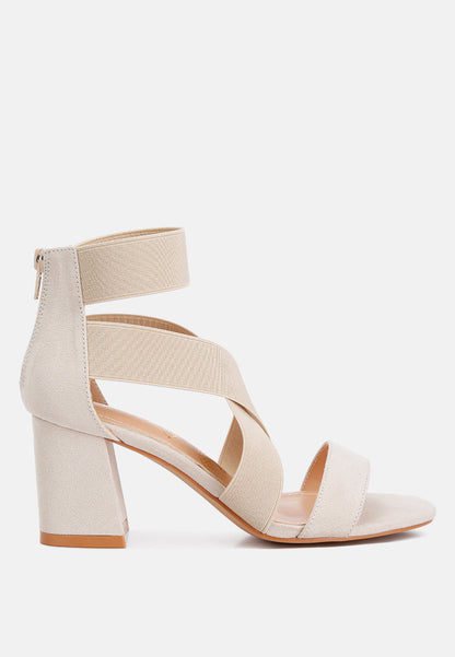 Benicia Elastic Strappy Block Heel Sandals-8