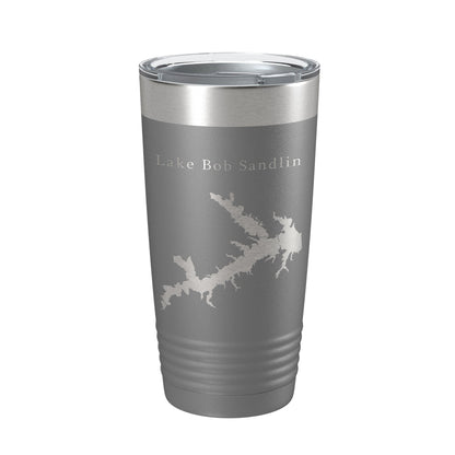 Lake Bob Sandlin Map Tumbler Travel Mug Insulated Laser Engraved Coffee Cup Monticello Reservoir Texas 20 oz-16