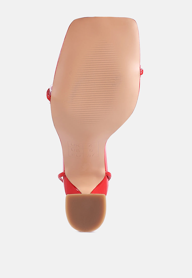 Biten Berry Spool Heel Lace Up Sandals-1