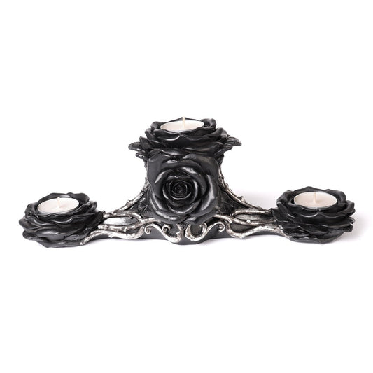 Black Rose Triple Tea Light Holder-0
