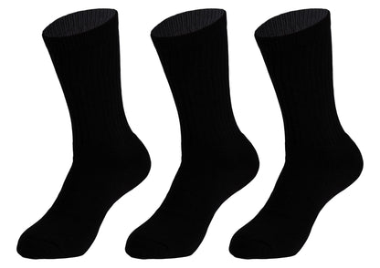 3 Pairs Cotton Crew Socks for Women – Soft, Breathable & Cushioned Athletic Sport Socks, Size 9-11-2