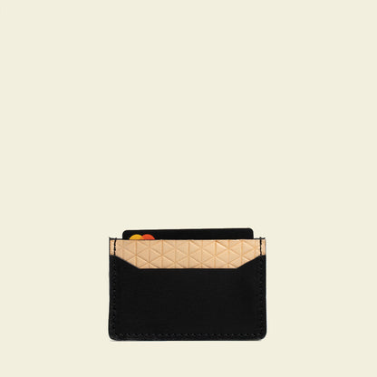 Leather card holder - Geometric Net-0