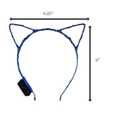 Blue LED Kitty Cat Ear Headband-3