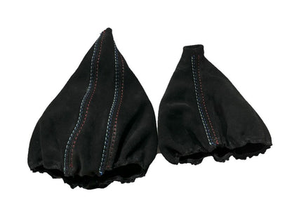 For 1991-2005 BMW E91 92 93 M3 Genuine Suede MANUAL Shift & Parking Brake Boot Cover-4