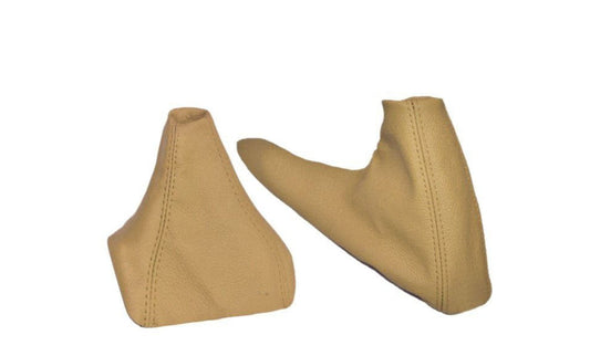 Beige Leather 13 Inch E-Brake & Shift Boot Cover For BMW Z3 1995-2002 M3 Coupe 46 2001-2006-0