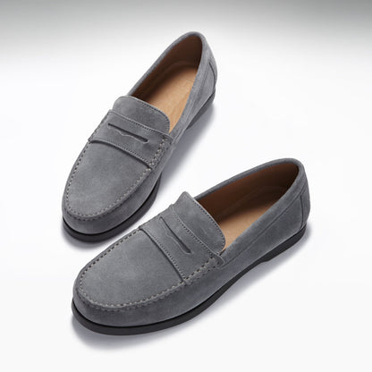 Boat Loafers, slate grey suede-1