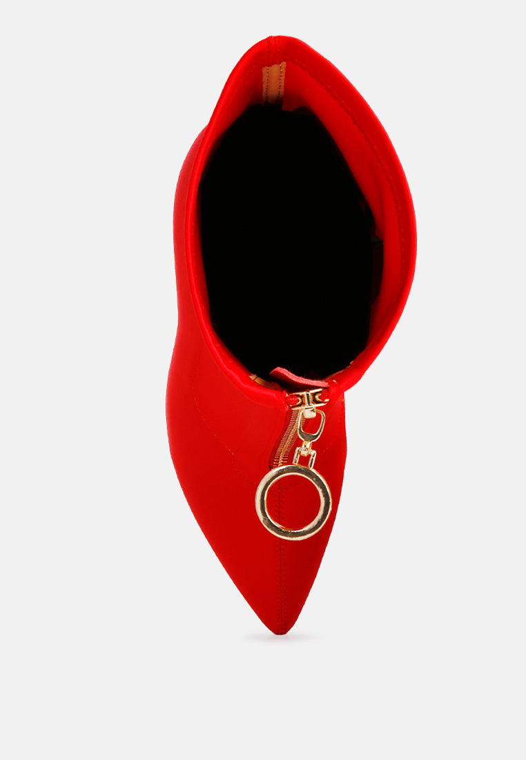 Bobbettes Block Heeled Microfiber Ankle Boot-3