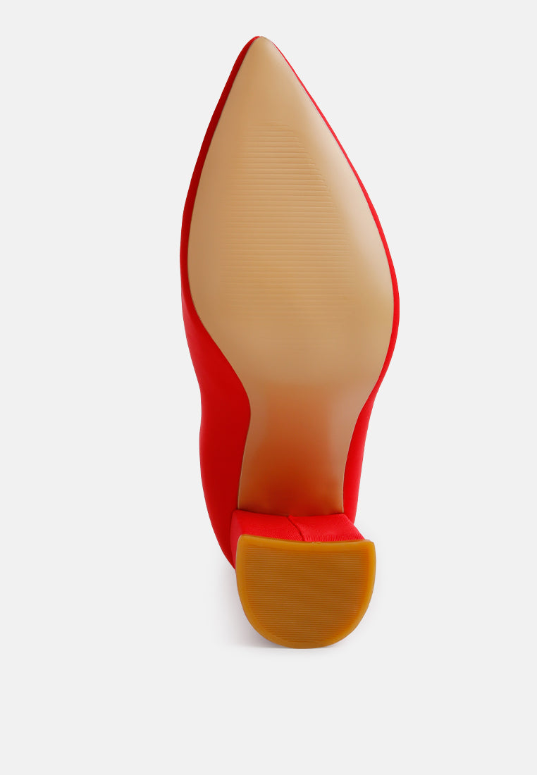 Bobbettes Block Heeled Microfiber Ankle Boot-4