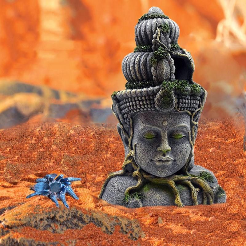Bodhisattva Head Resin Aquarium Decoration - Stunning Reptile Tank Ornament-3