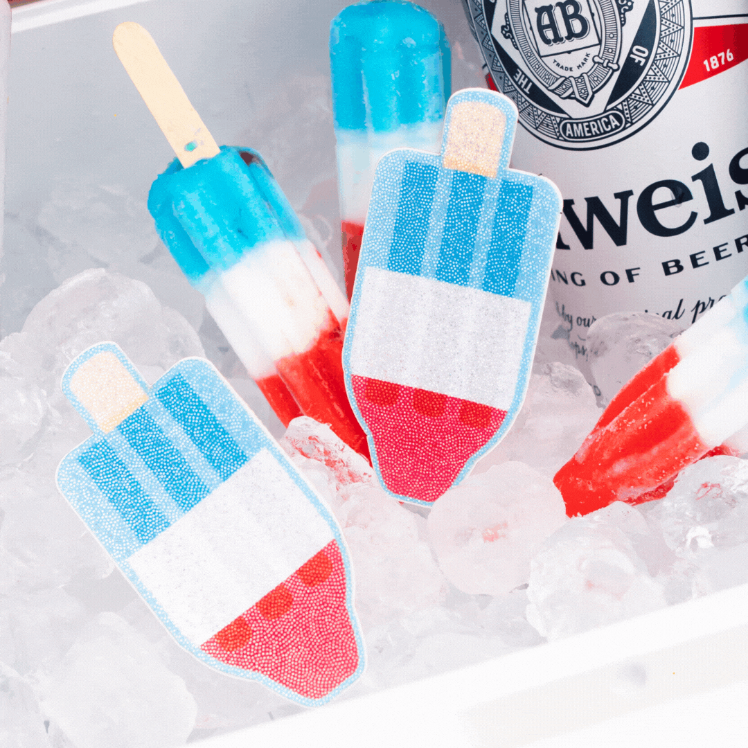 5-Pack: American Pop: Glittering Red, White & Blue USA Ice Pop Nipple Pasties by Pastease®-4