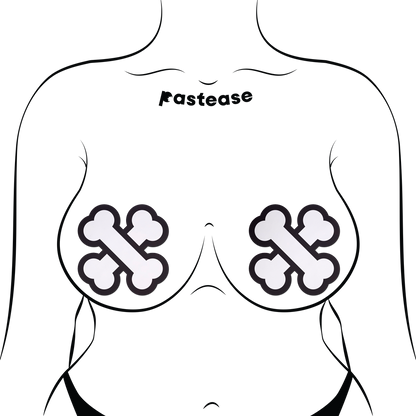 5-Pack: White Crossbone Breast Pasties by Pastease®-2