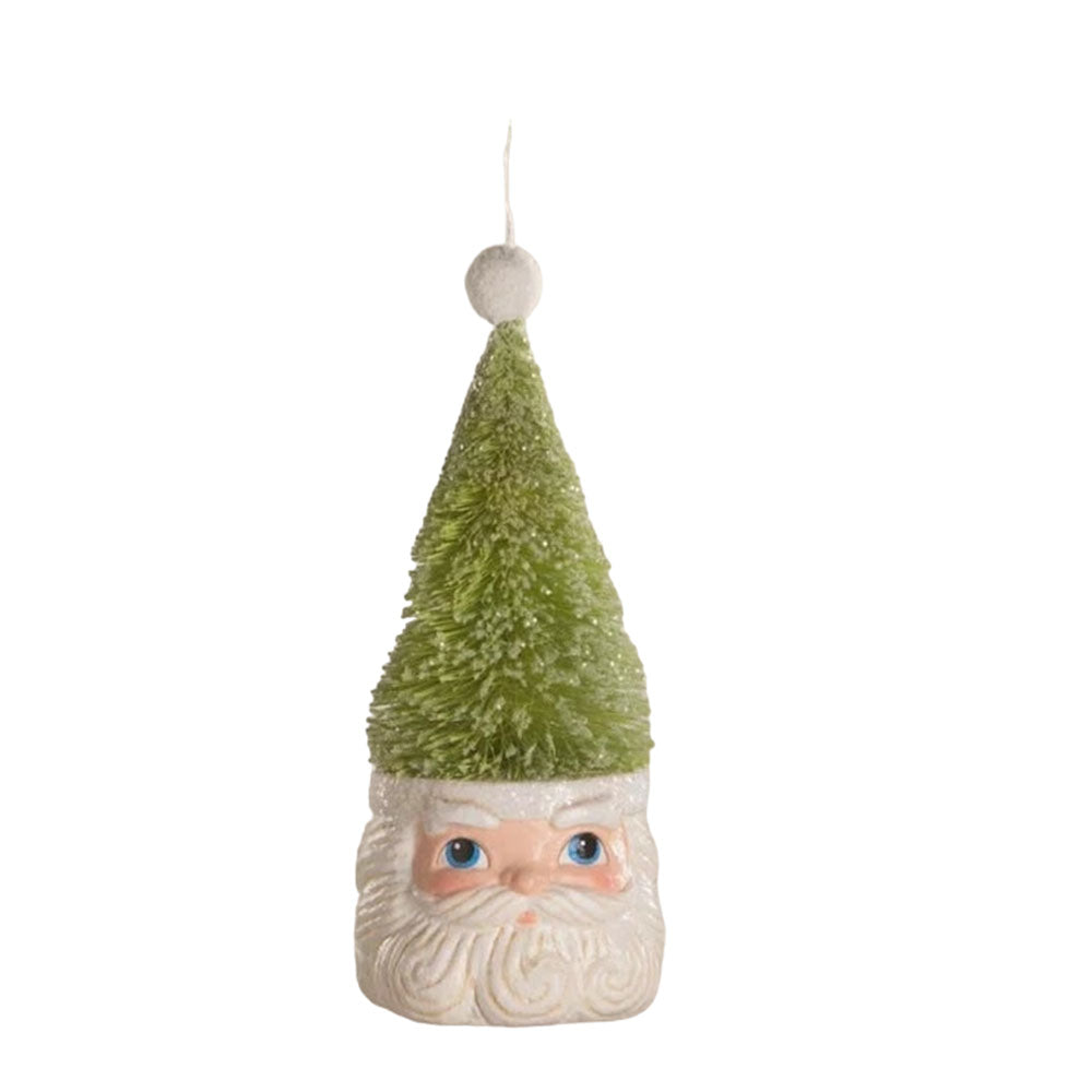 Bottle Brush Santa Green Ornament by Bethany Lowe Designs-0