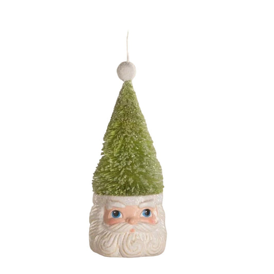 Bottle Brush Santa Green Ornament by Bethany Lowe Designs-0