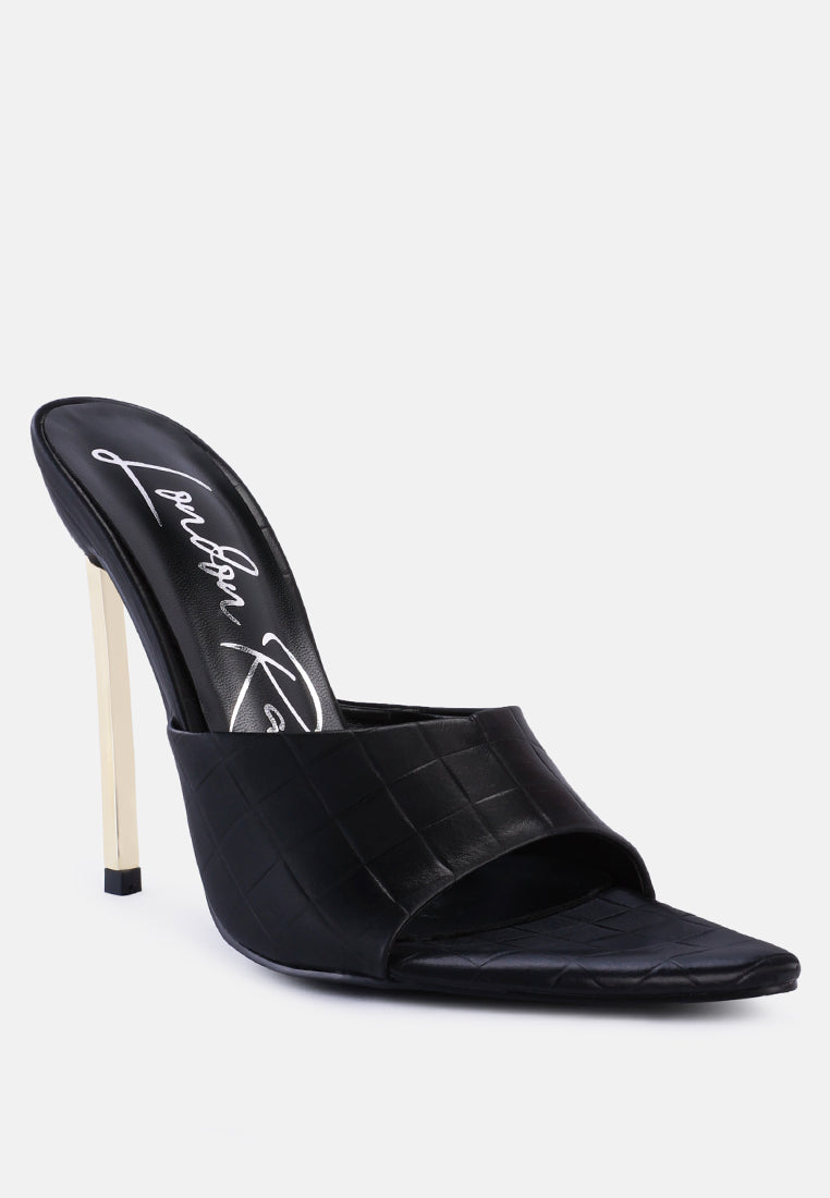 Bottoms Up Strappy Slip On Stiletto Heels-2