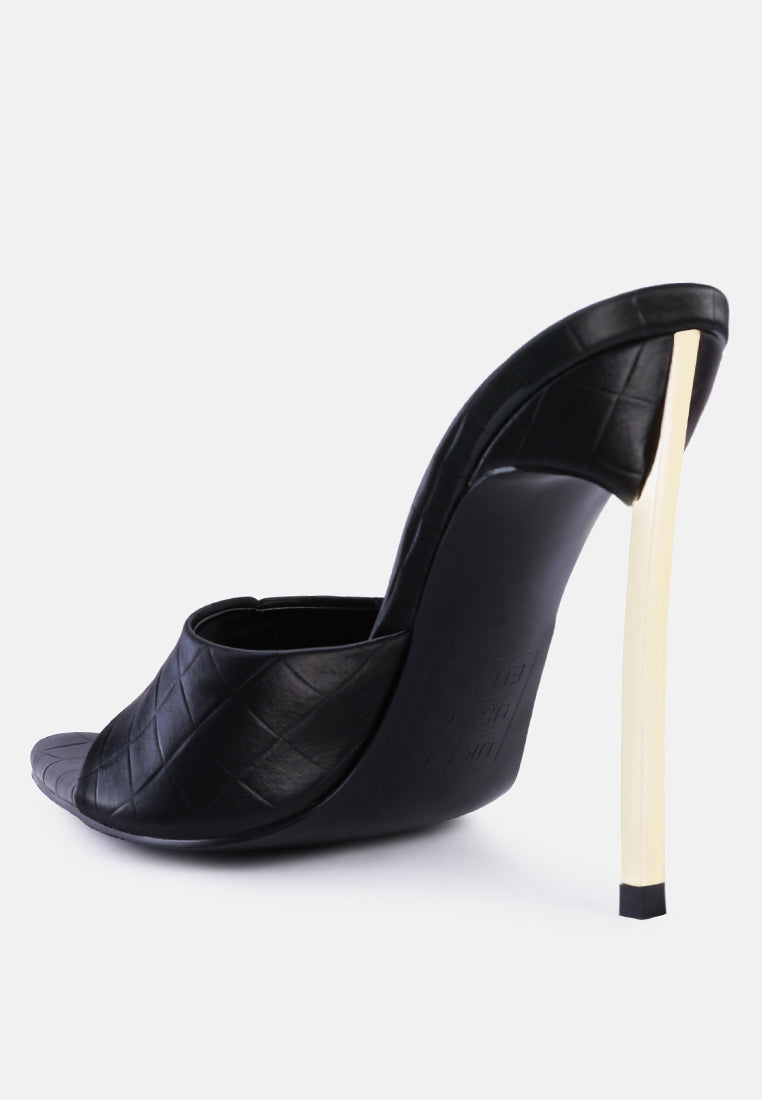 Bottoms Up Strappy Slip On Stiletto Heels-4