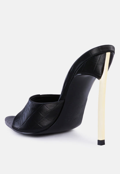 Bottoms Up Strappy Slip On Stiletto Heels-4