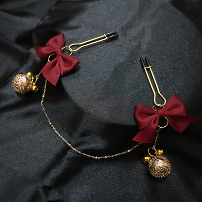 Bow Tie U-Shaped Nipple Clamps with Chain-1