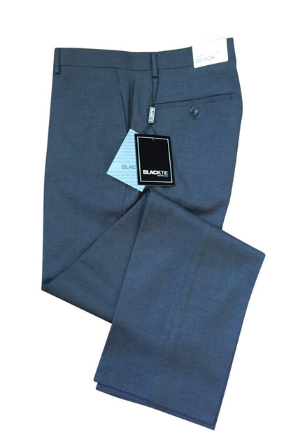 "Bradley" Steel Grey Luxury Wool Blend Suit Pants - Unhemmed-0
