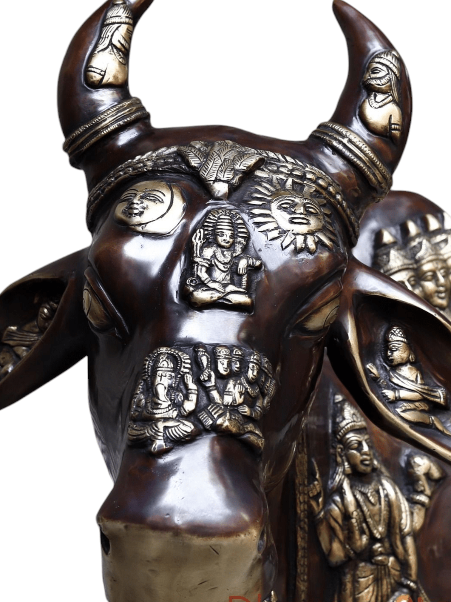 Brass Large Kamadhenu Cow with Calf – 53"-1