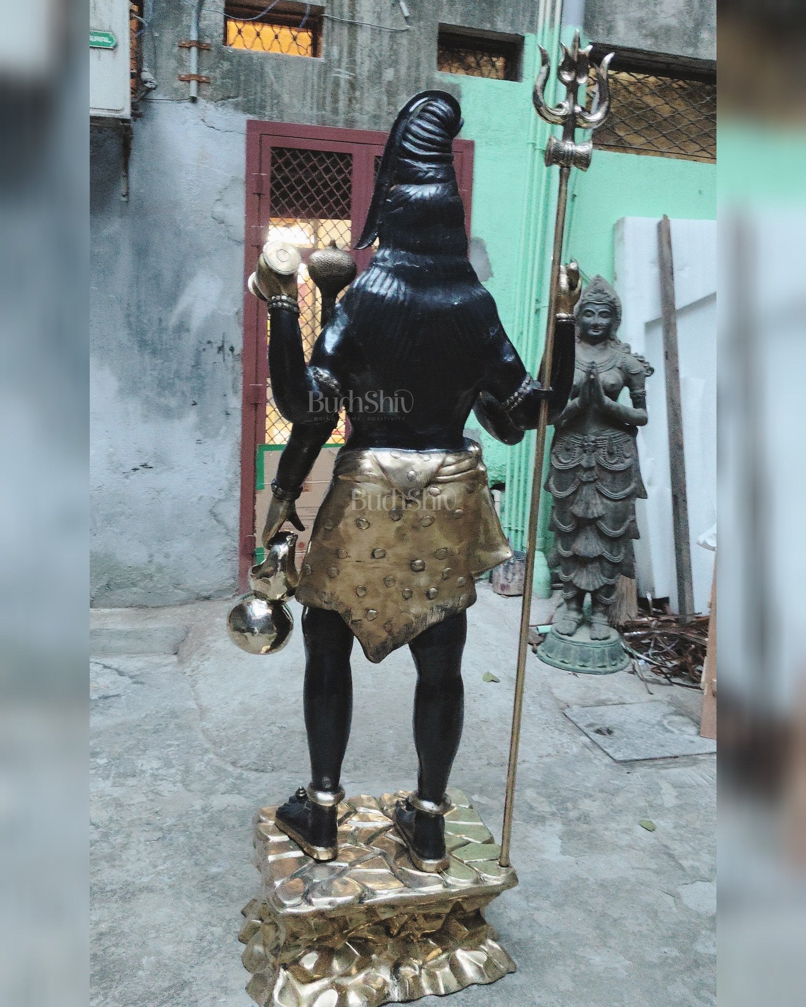 Brass Large Majestic Standing Lord Shiva Statue 90 inch-1