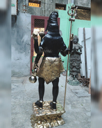 Brass Large Majestic Standing Lord Shiva Statue 90 inch-1