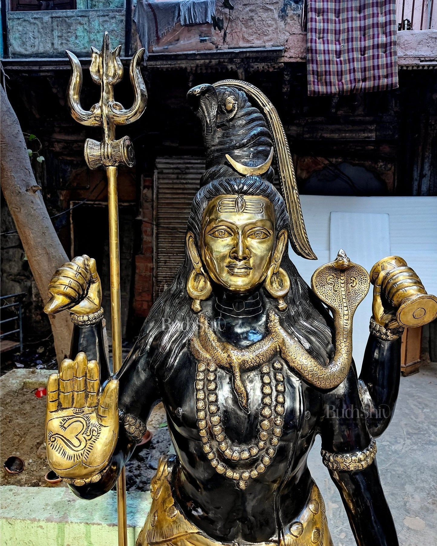 Brass Large Majestic Standing Lord Shiva Statue 90 inch-4