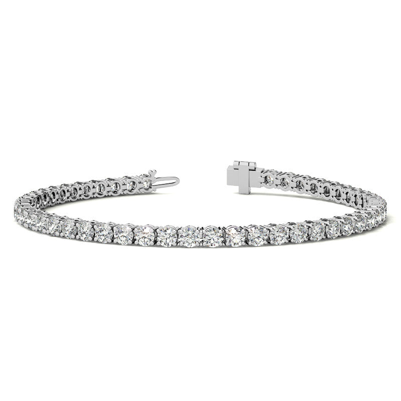 6ctw Created Sapphire Tennis Bracelet - 3mm Stones - 14K Gold Overlay in White, Yellow or Rose Gold-0