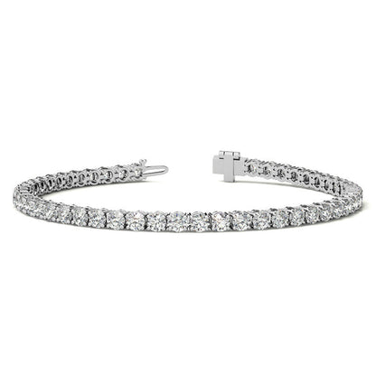 6ctw Created Sapphire Tennis Bracelet - 3mm Stones - 14K Gold Overlay in White, Yellow or Rose Gold-0