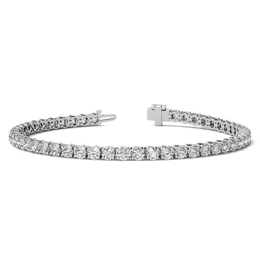 6ctw Created White Sapphire Tennis Bracelet - 3mm Stones - 14K Gold Overlay in White, Yellow or Rose Gold-0