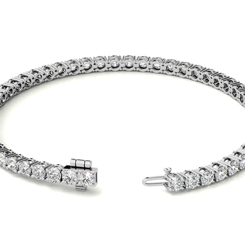 6ctw Created White Sapphire Tennis Bracelet - 3mm Stones - 14K Gold Overlay in White, Yellow or Rose Gold-3