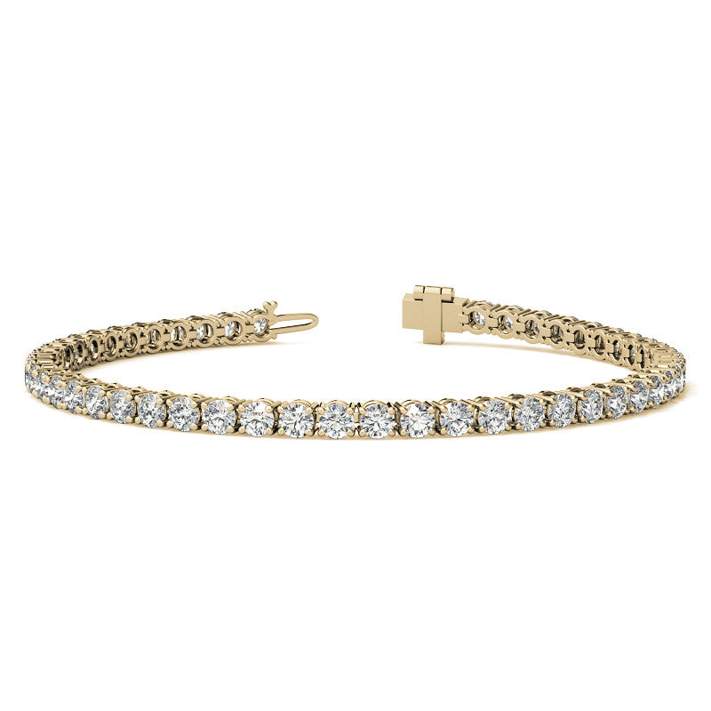 6ctw Created Sapphire Tennis Bracelet - 3mm Stones - 14K Gold Overlay in White, Yellow or Rose Gold-4