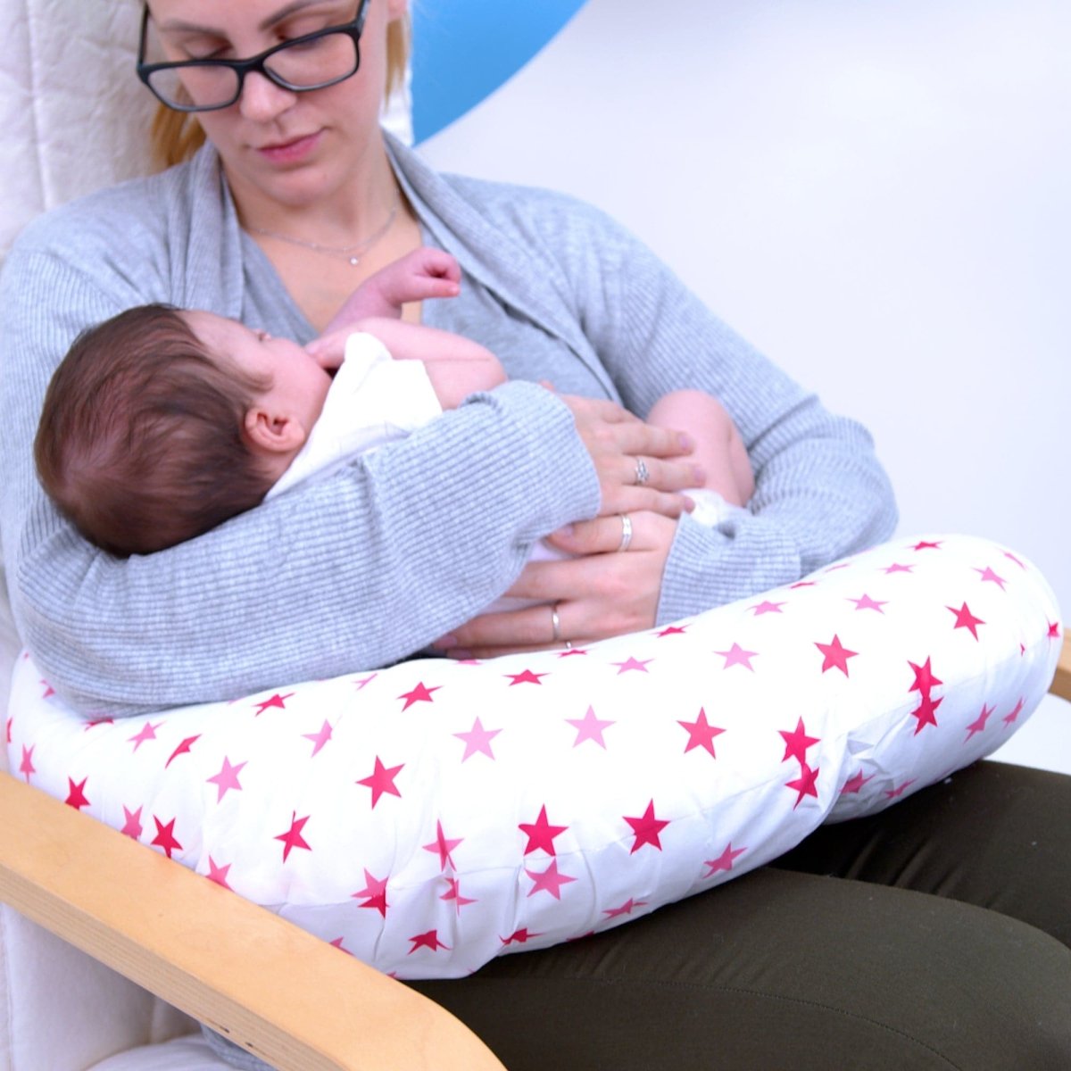 Breast Feeding Nursing Pillow - Little Pink Star (COVER ONLY)-3