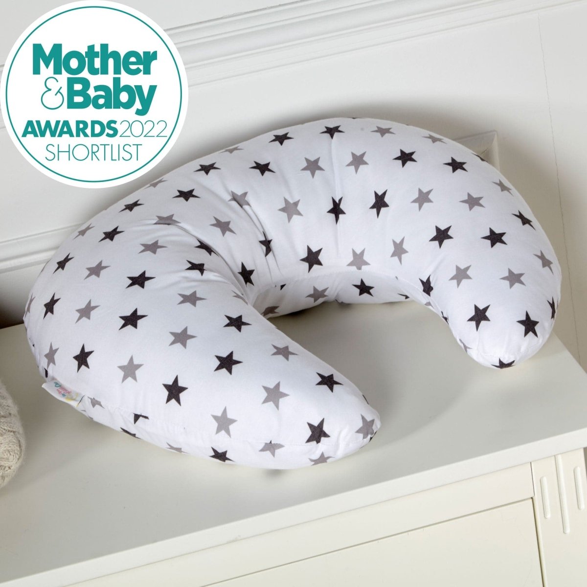 Breast Feeding Nursing Pillow  - Silver Twinkle (COVER ONLY)-1